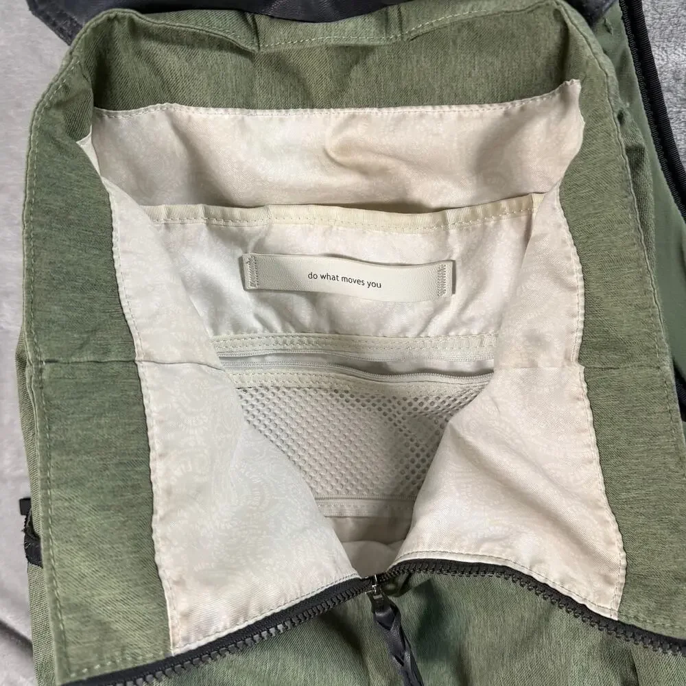 Lululemon Green Roll Top Backpack Everyday Laptop Travel Bag Olive